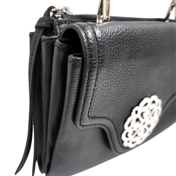 Brighton Ferrara EVE Crossbody Bag Black Leather Adjustable Strap Zip Closure - Picture 6 of 15